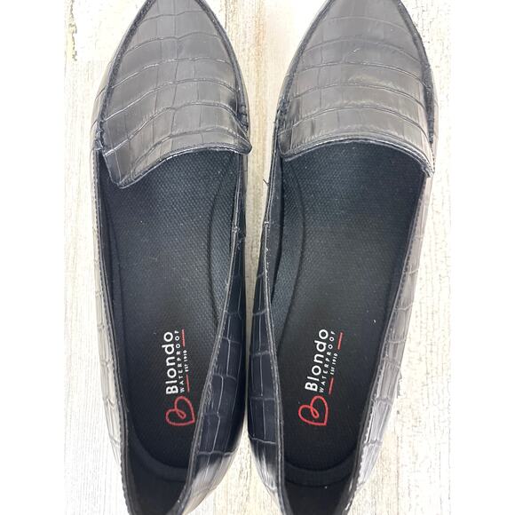 Blondo Women’s 10 Black Silvia Crocodile Textured Leather Slip On Loafers NEW - Picture 7 of 9